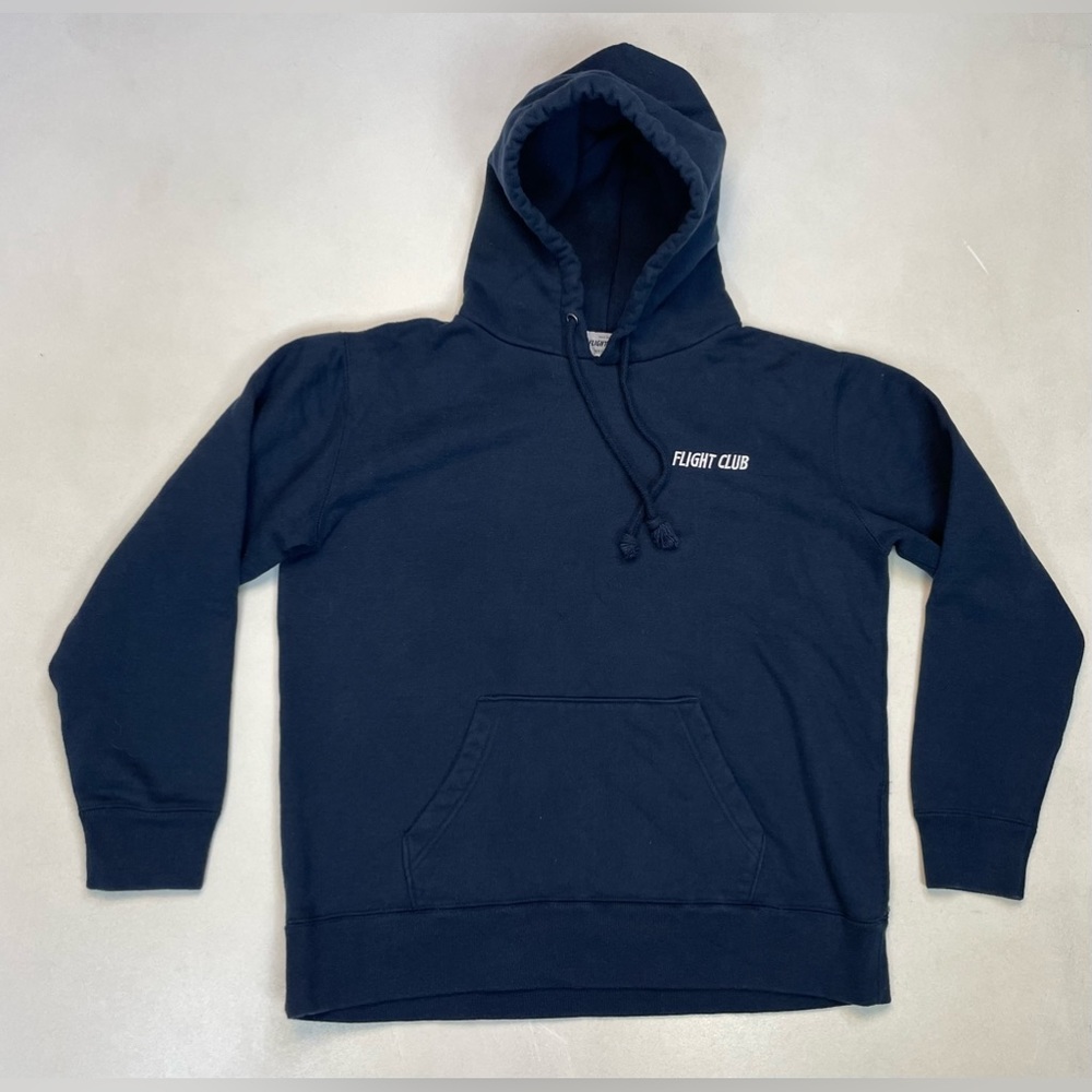 Flight Club Shrink Wrapped Dreams Pullover Hoodie Women Large Navy Blue